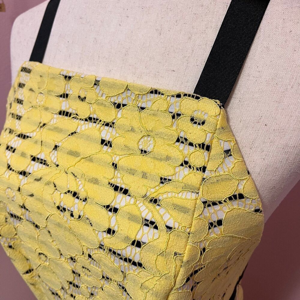 NWT ASOS Lace Stripe Midi Dress with Cross Back Size 8 - Picture 4 of 5